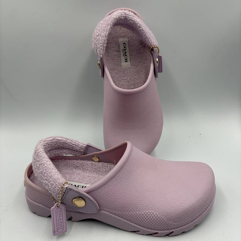 Coach Lola Light Pink Violet Clogs Shoes Size 7 Comfort Rare